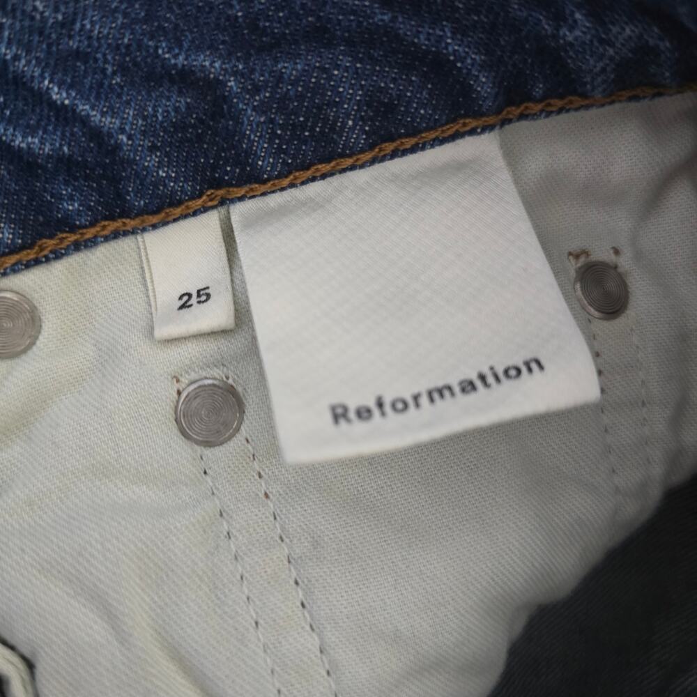 Reformation Julia High-rise Cigarette Slim Fit Ankle Jeans Baltic Blue Size 25 - Picture 5 of 9